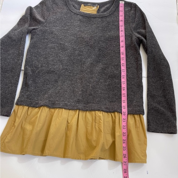 THML Gray and Yellow Ruffle Tiered Back Sweater Size S - Picture 8 of 14